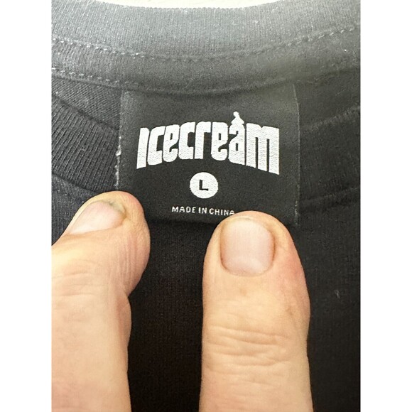 Icecream Billionaire Boys Club Men's Shirt Black Short Sleeve Flag 441-3202 - Picture 3 of 6